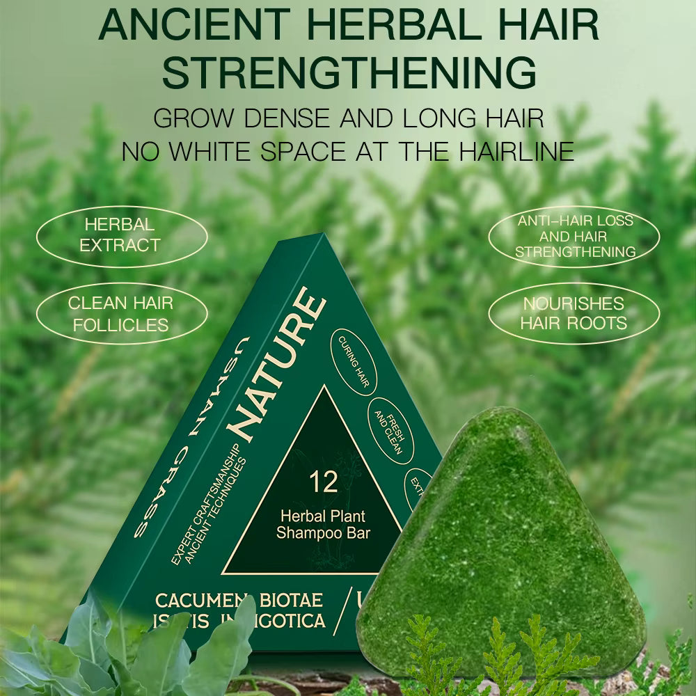 Natural Herbal Anti-Hair Loss Shampoo Soap for Scalp Care and Hair Strengthening
